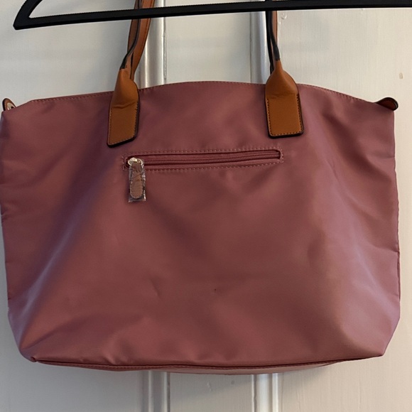 Mia & Tess - Nylon Tote and Cross Body Bag in Dusty Rose - Picture 4 of 12